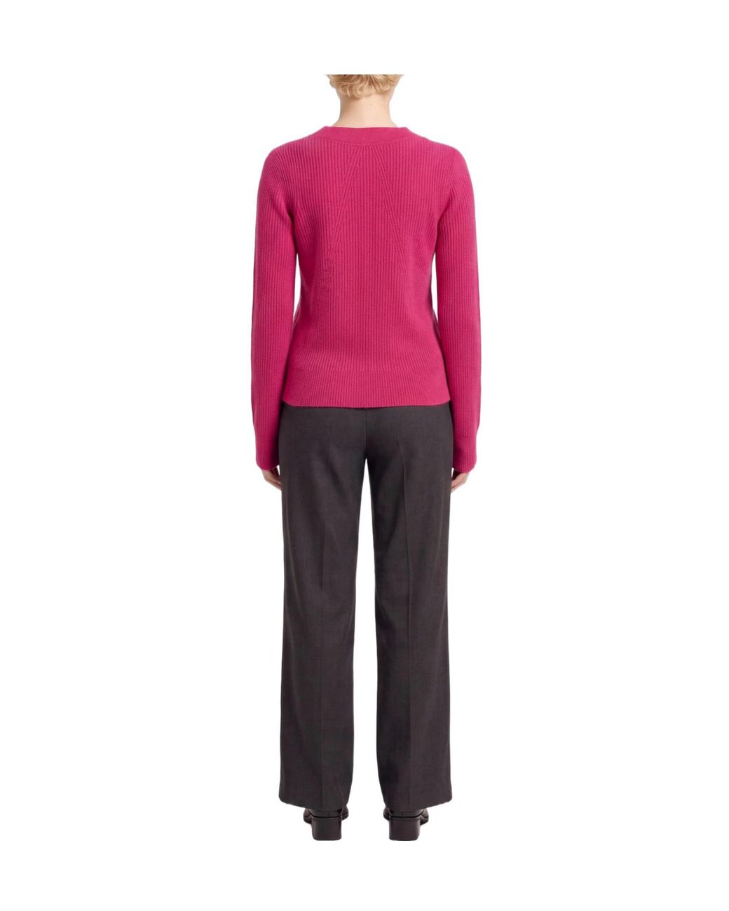 Rag & Bone Pink Solidcolor Cashmere Vneck Lightweight Longsleeve Top