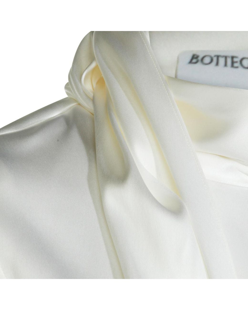 Bottega Veneta White Stretch Satin Top