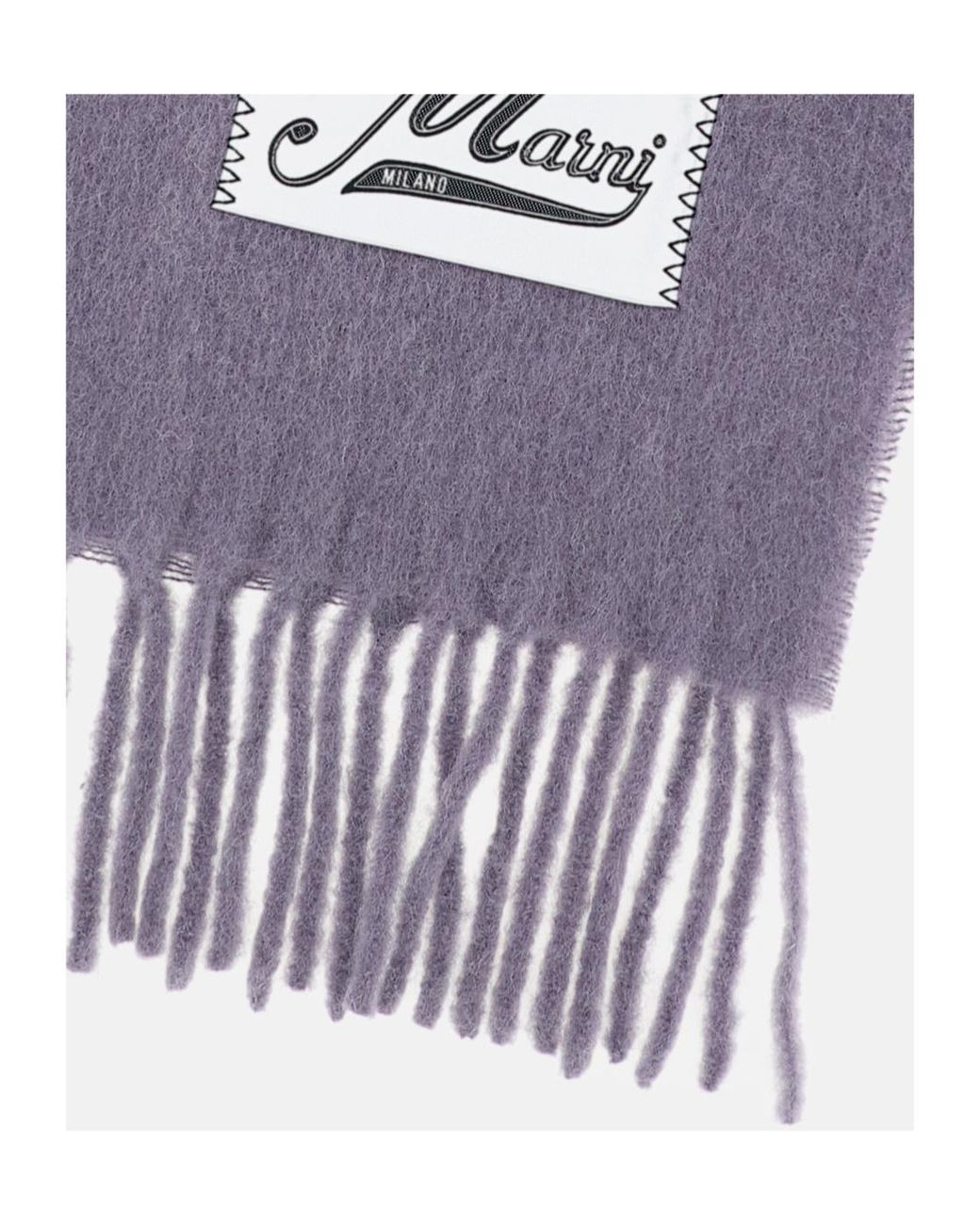 Marni Purple Fringed Scarf