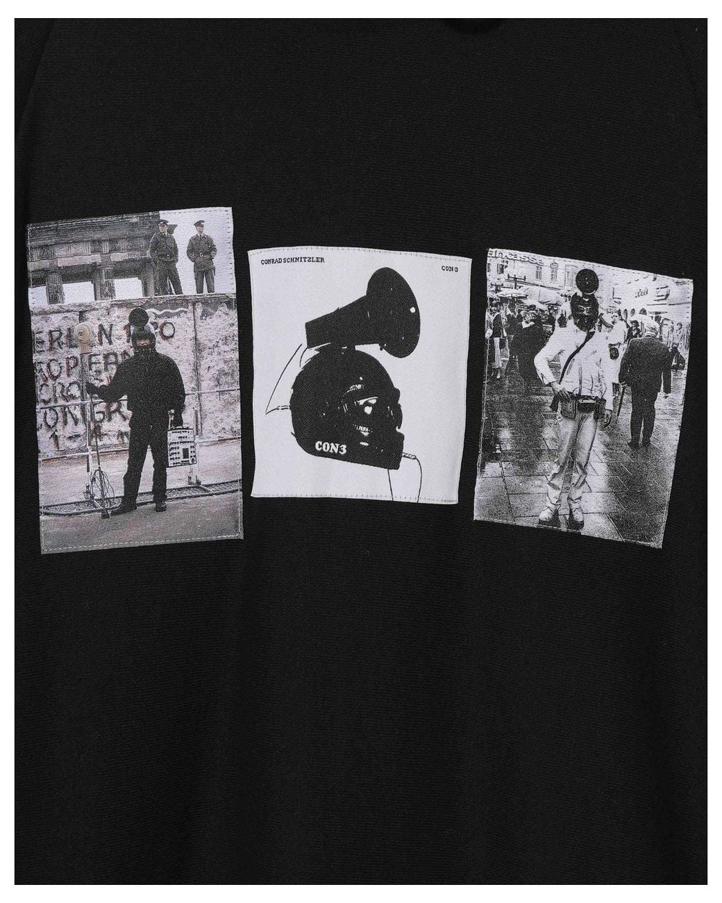Undercover Black Graphic Printed Layered Hoodie for men