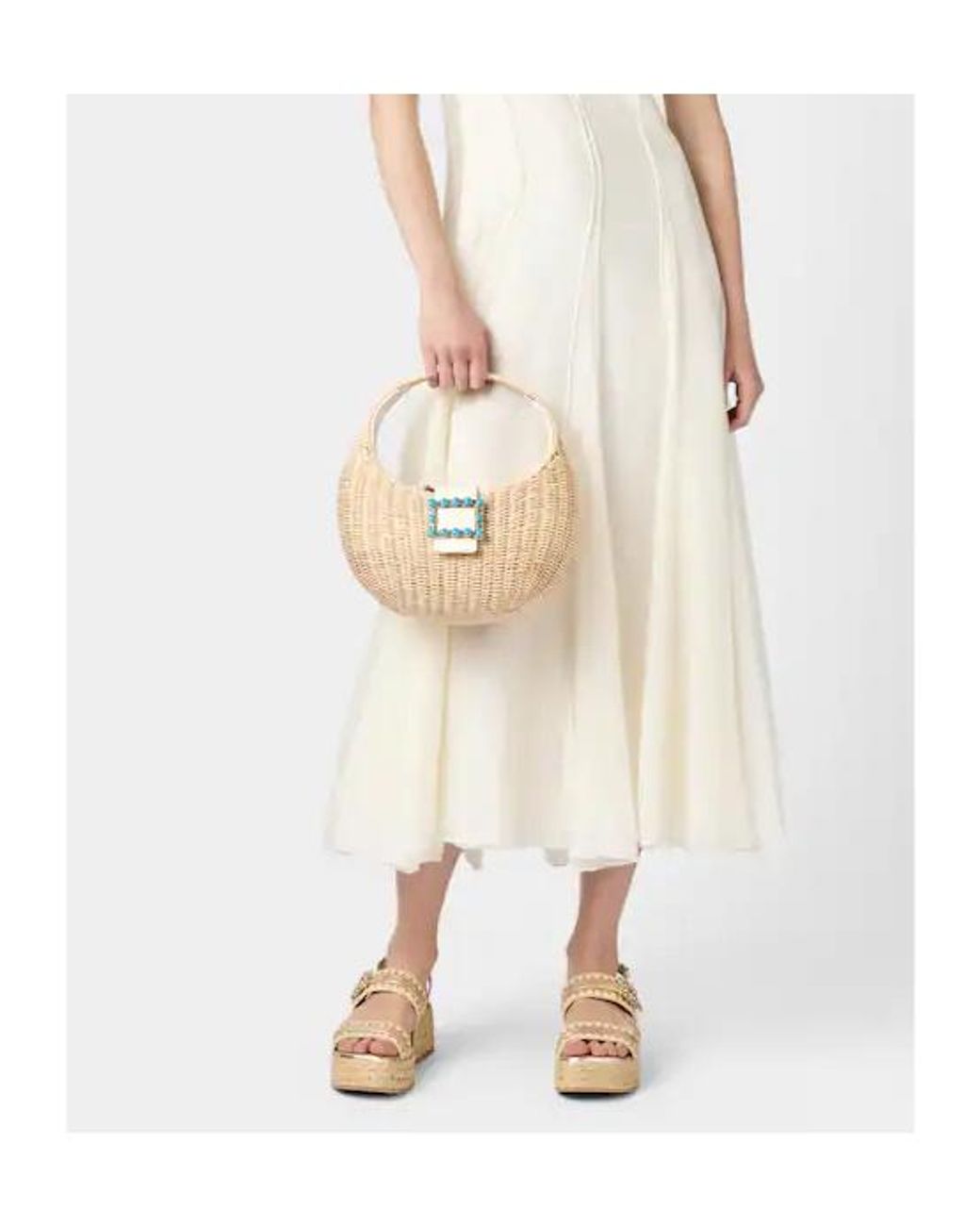 Roger Vivier White Belle Vivier Hobo Bag
