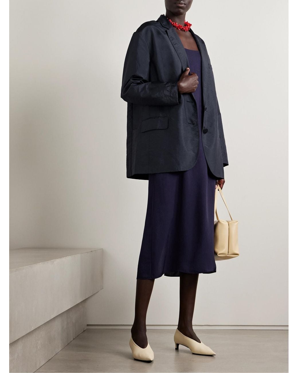 Tibi Blue Oversized Shell Blazer