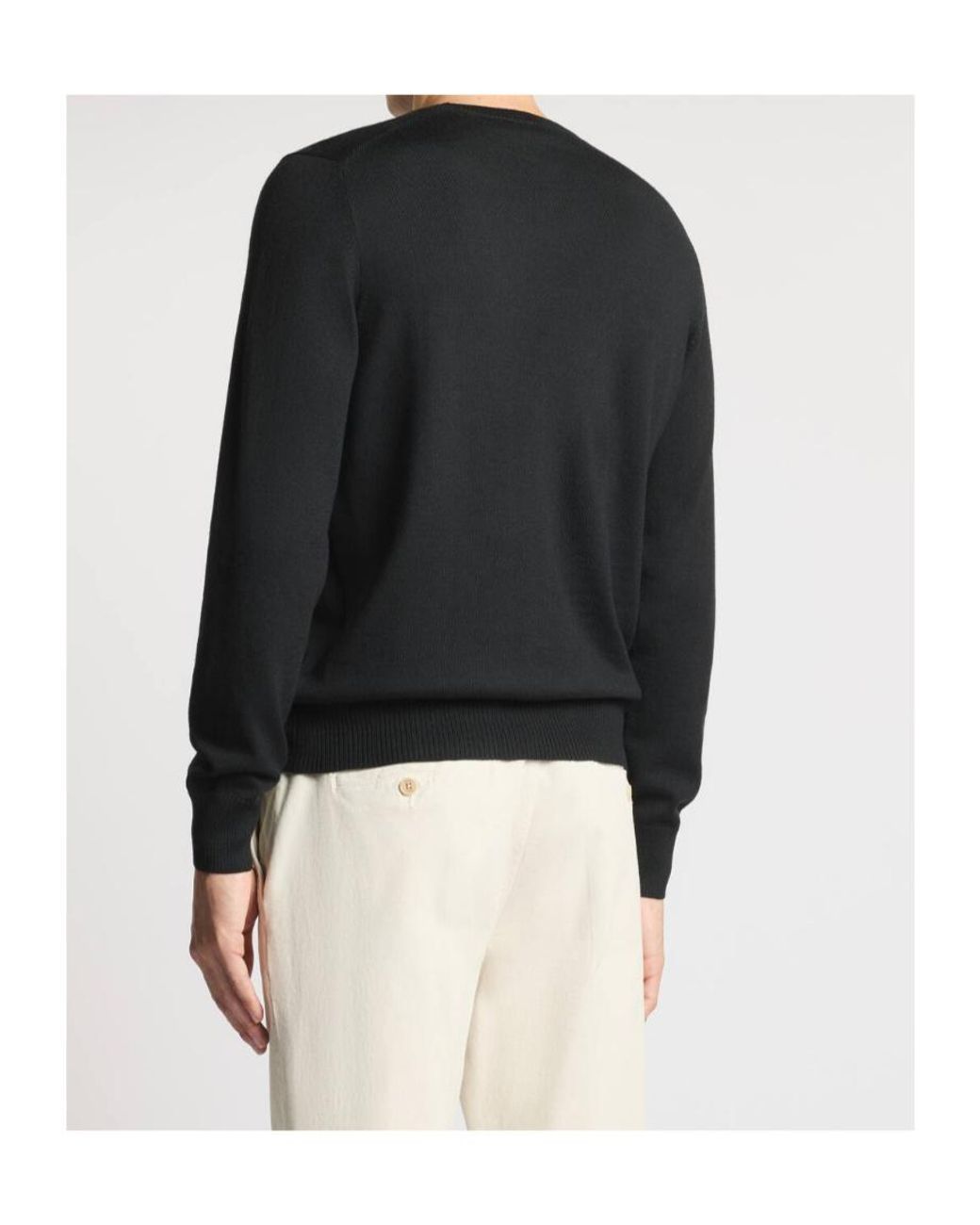 Fay Black Crew Neck Knitted Sweater for men