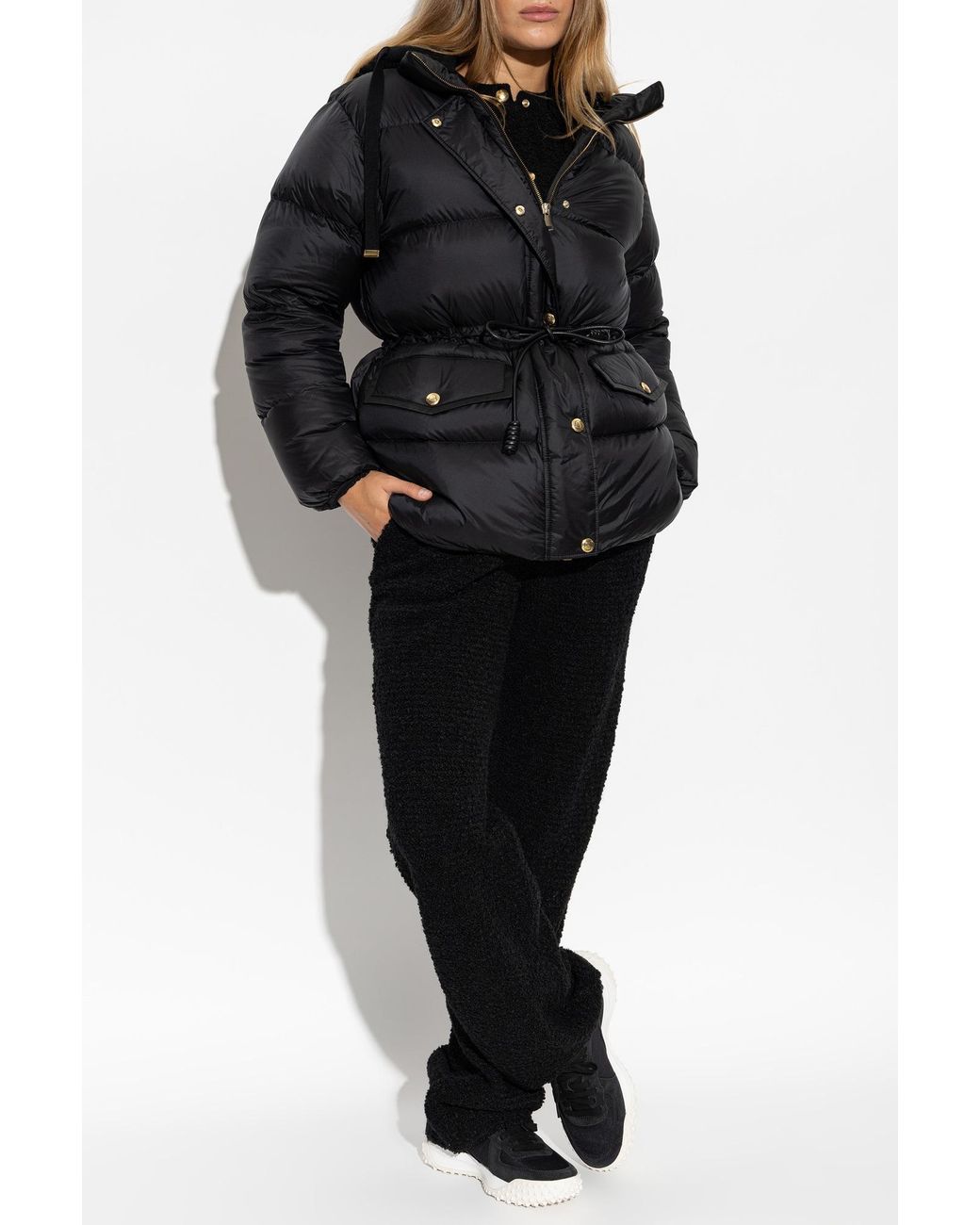 Moncler Black Diaphane Hooded Down Jacket
