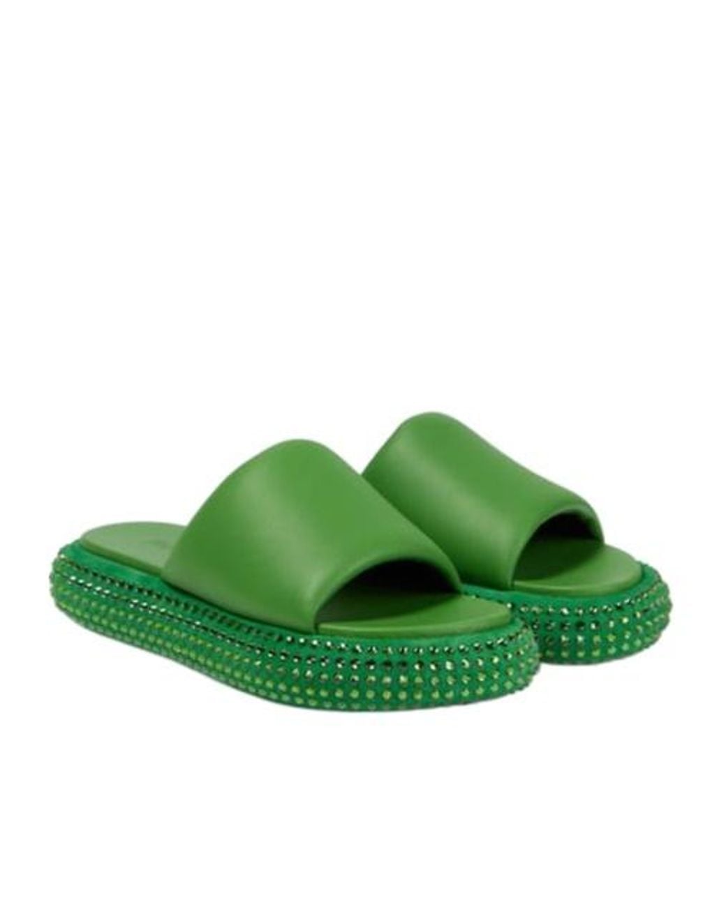 J.W. Anderson Green Embellished Leather Slides