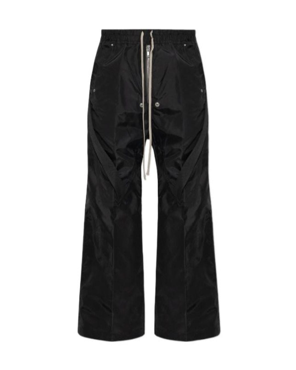 Rick Owens Black Strapped Wide-Leg Pants for men