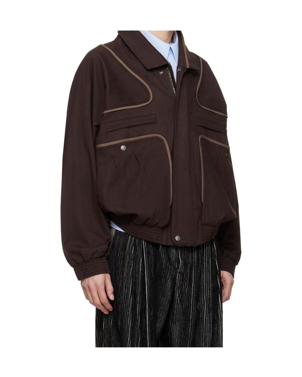 Kiko Kostadinov Brown Contrast Piped Jacket