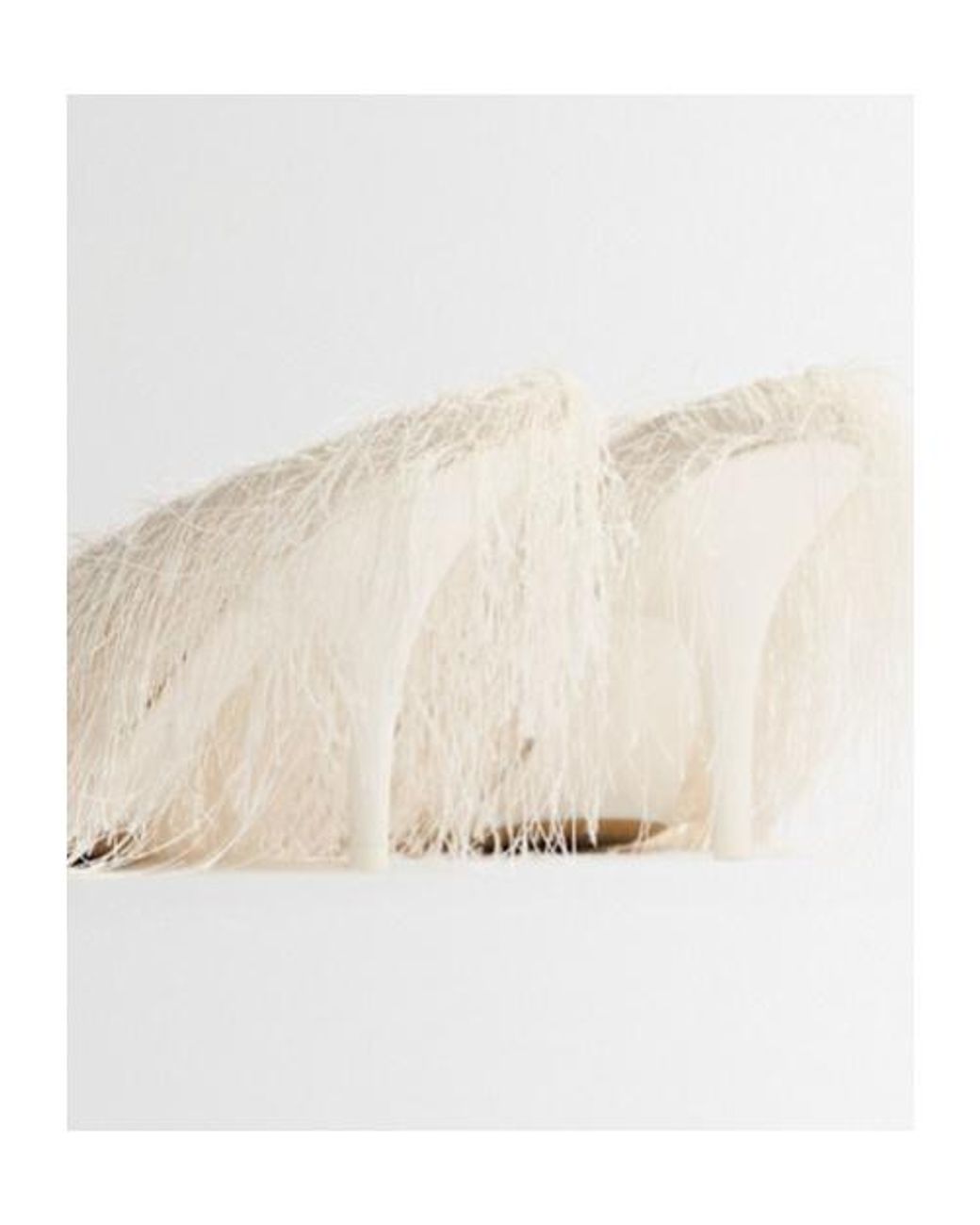 Dries Van Noten Natural Fringed Mesh Mules