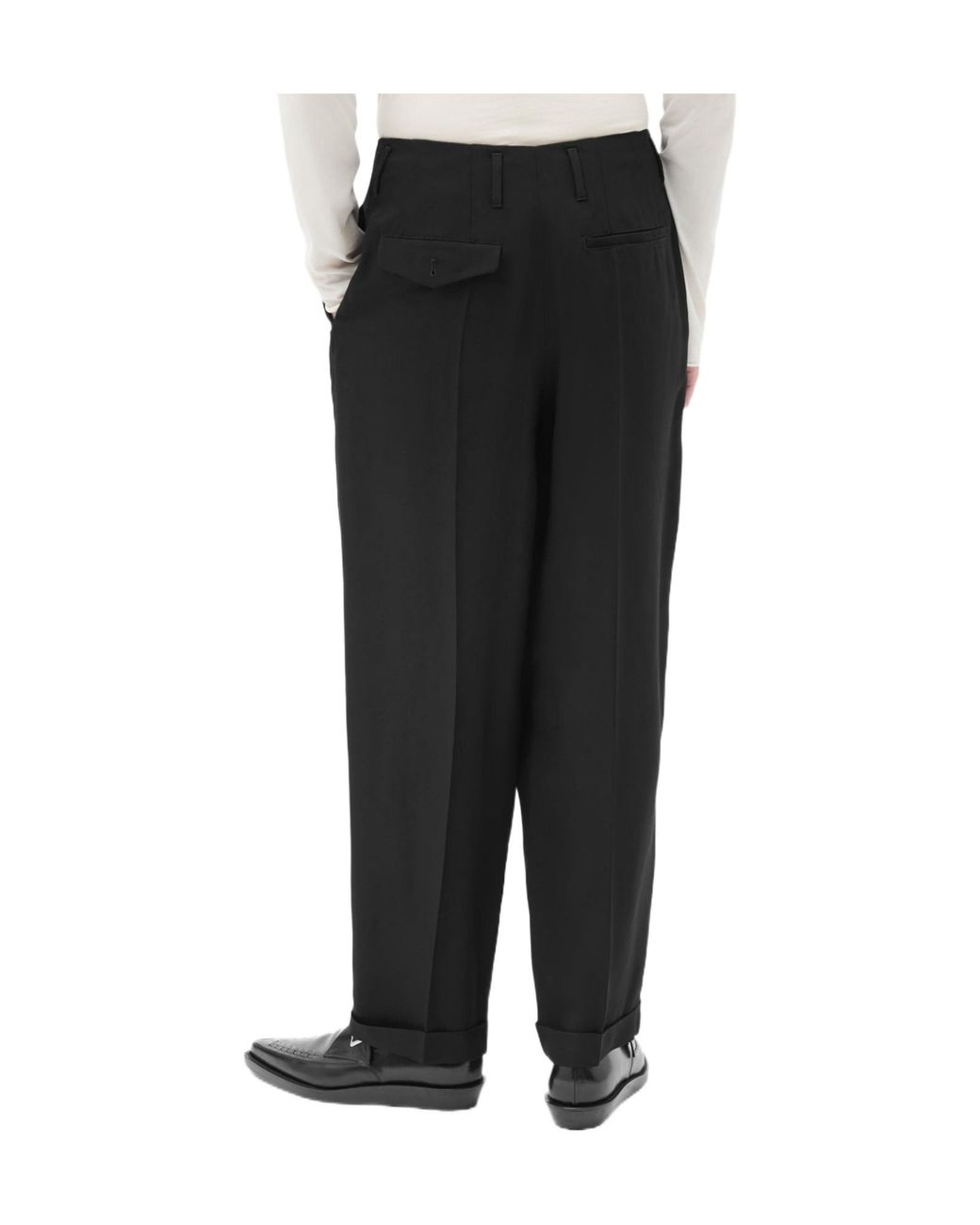 Ann Demeulemeester Black Agdar Pleated Tapered Trousers for men