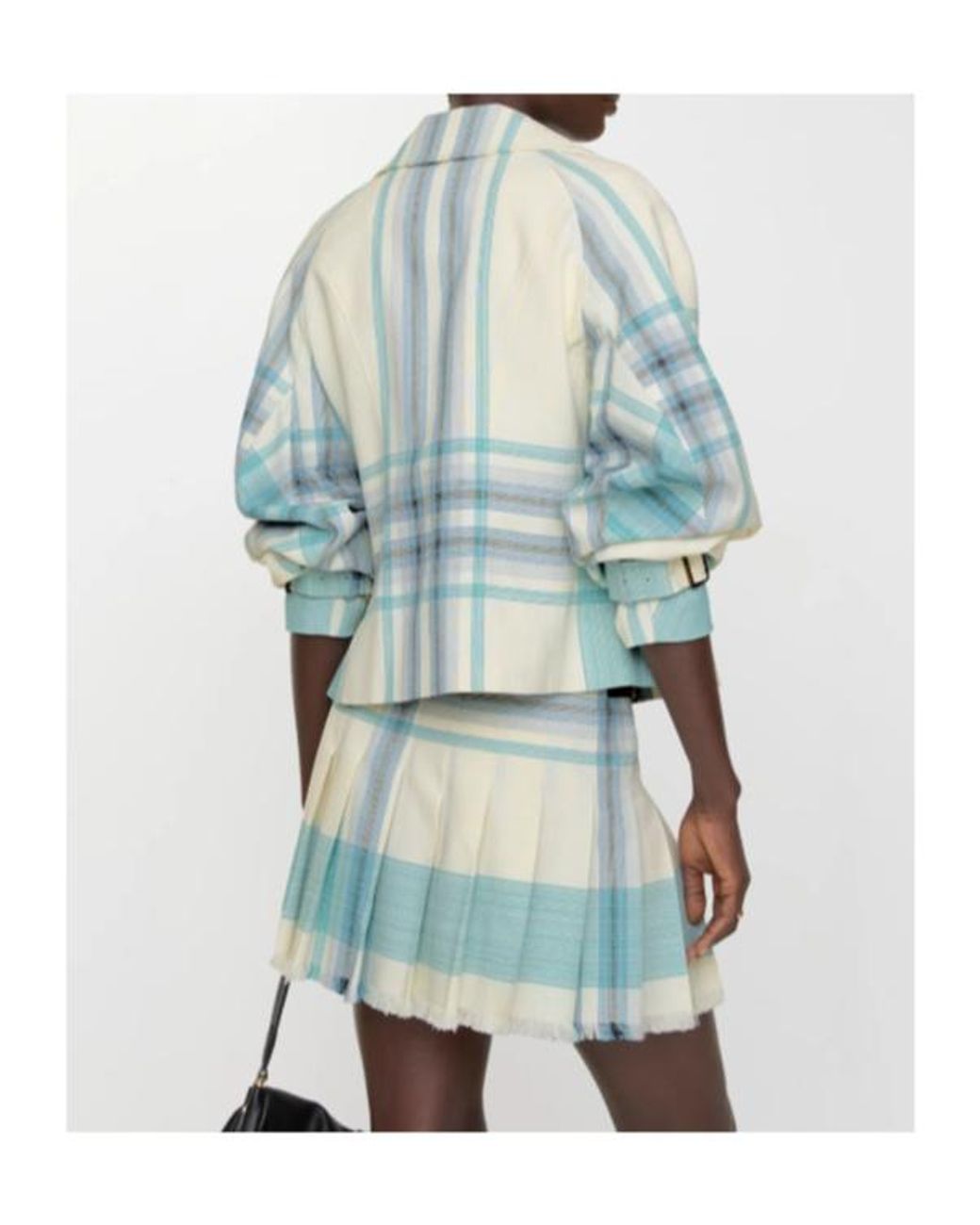 Burberry Blue Cropped Check Ladybrook Jacket