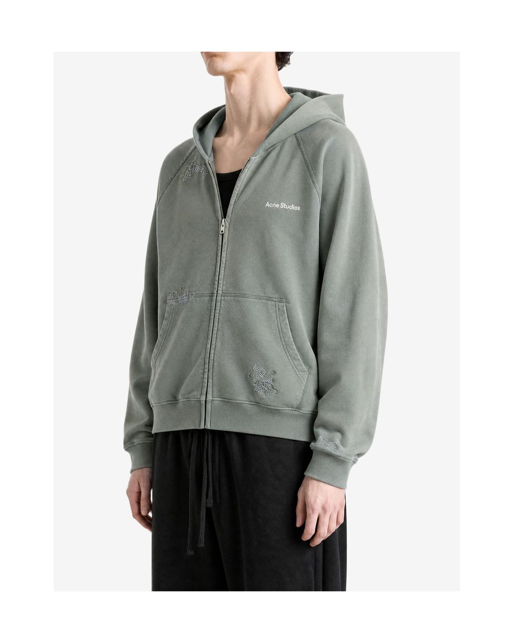 Acne Green Long-Sleeved Hoodie for men