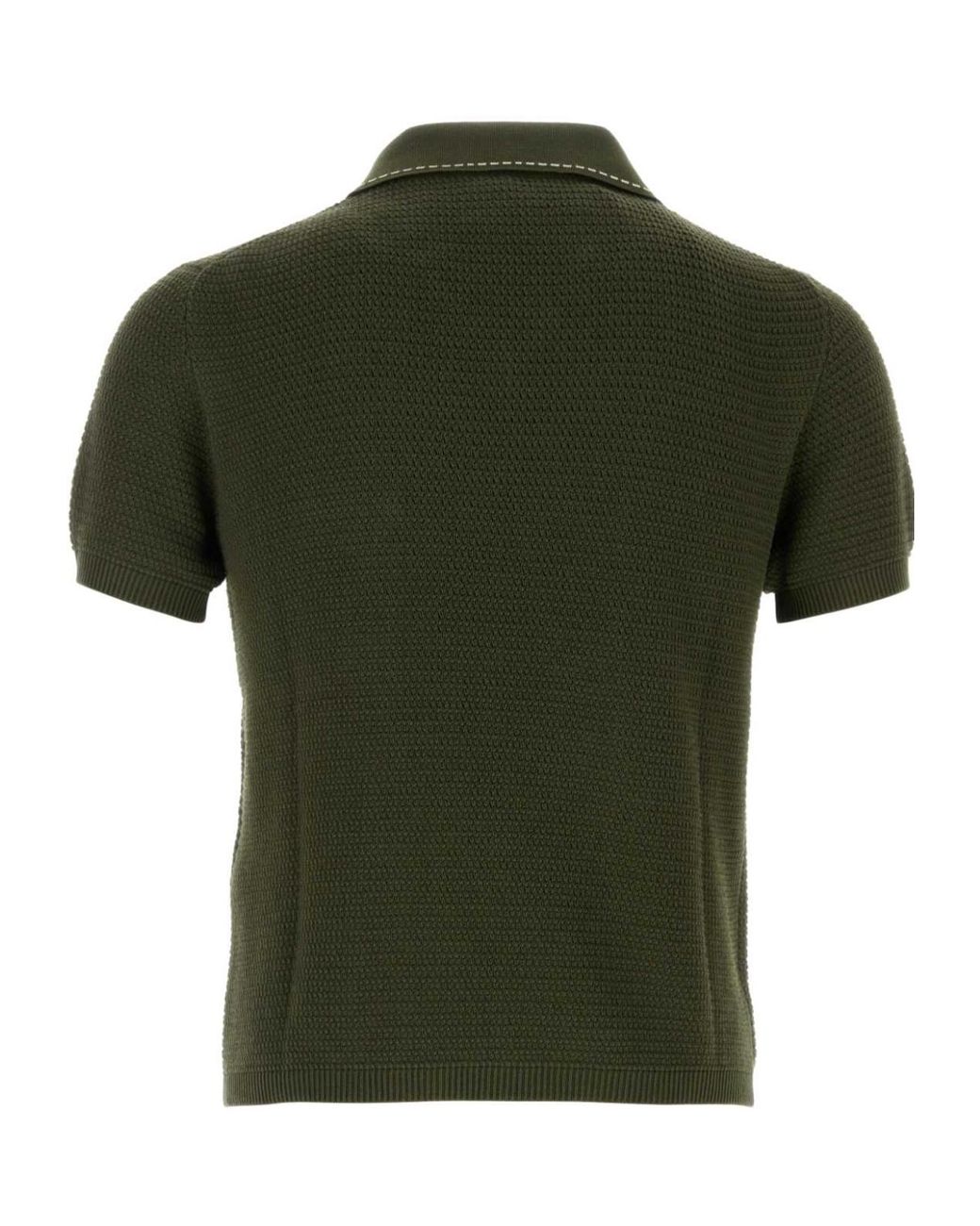 Versace Green Short-Sleeved Knitted Polo Shirt for men