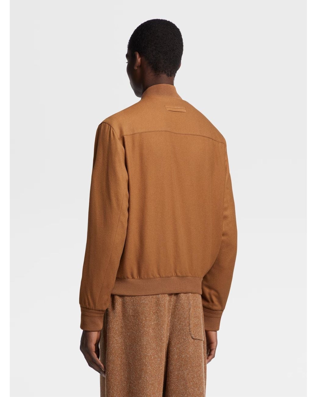 Zegna Brown Oasi Cashmere Bomber Jacket for men