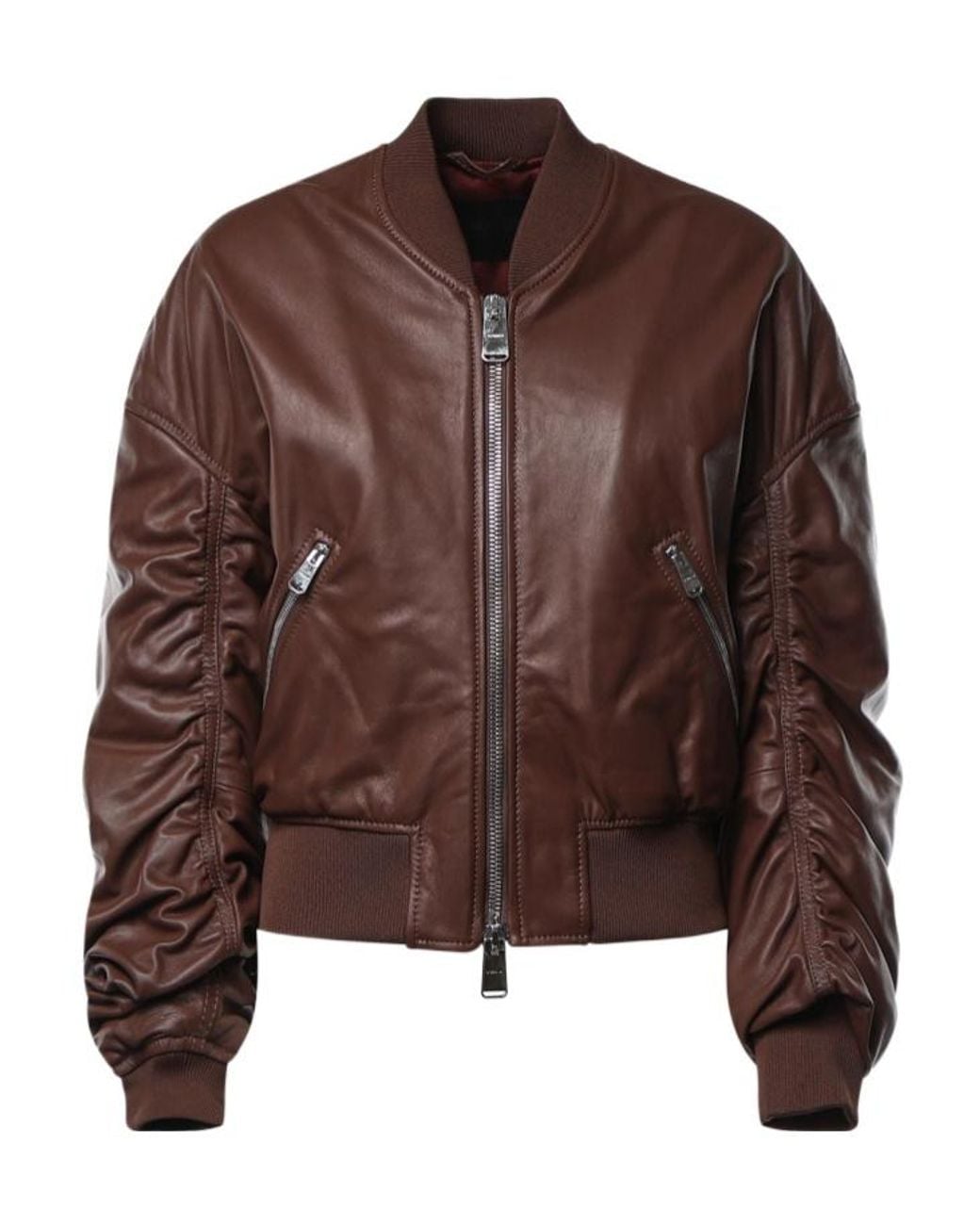 Dondup Brown Oversized Bomber Jacket
