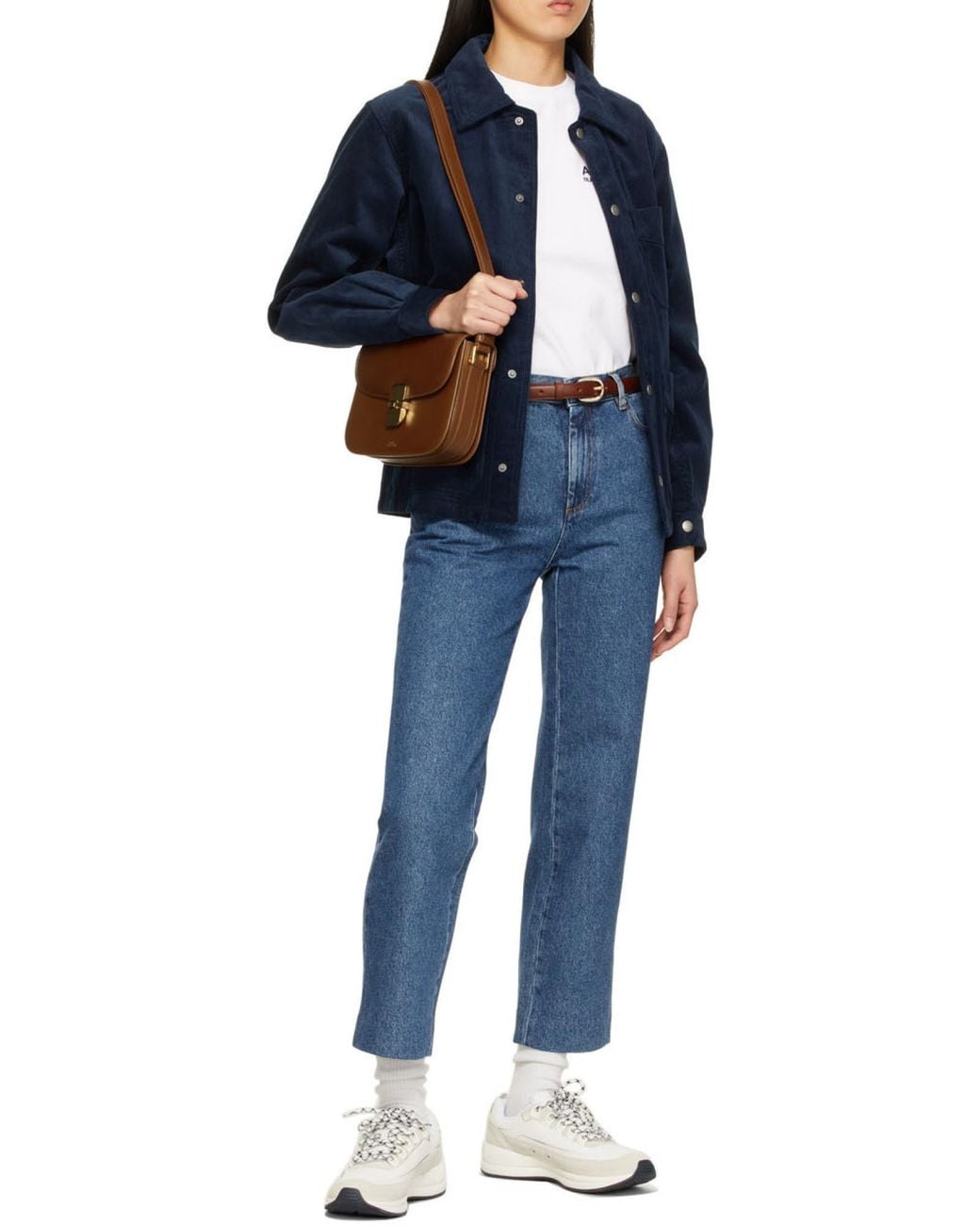 A.P.C. Brown Grace Logo Printed Small Shoulder Bag