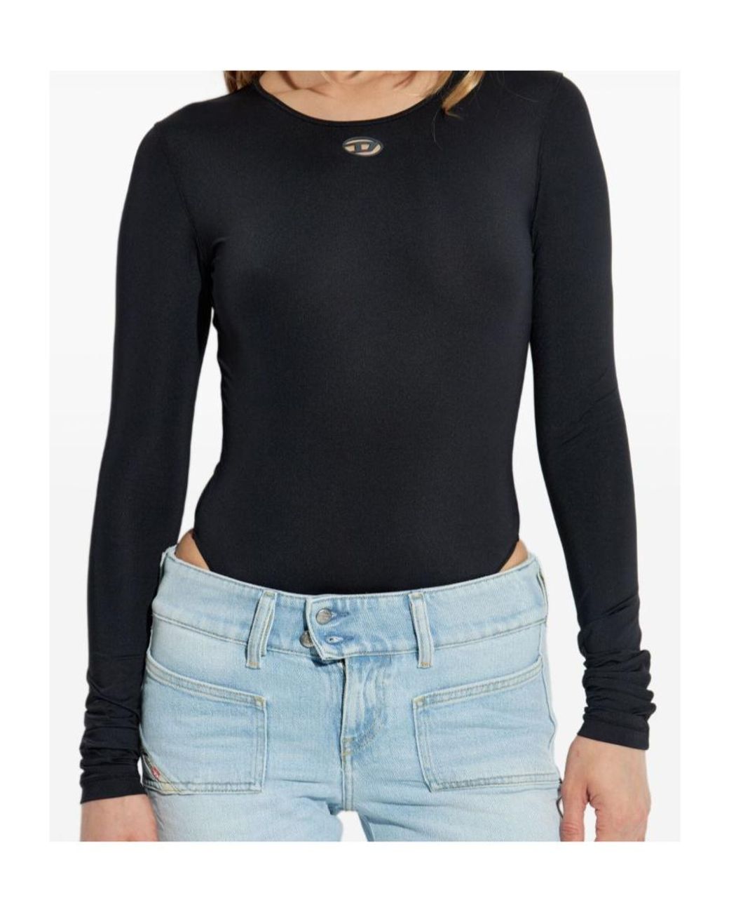 DIESEL Blue Oval D Cut Out Logo Bodysuit