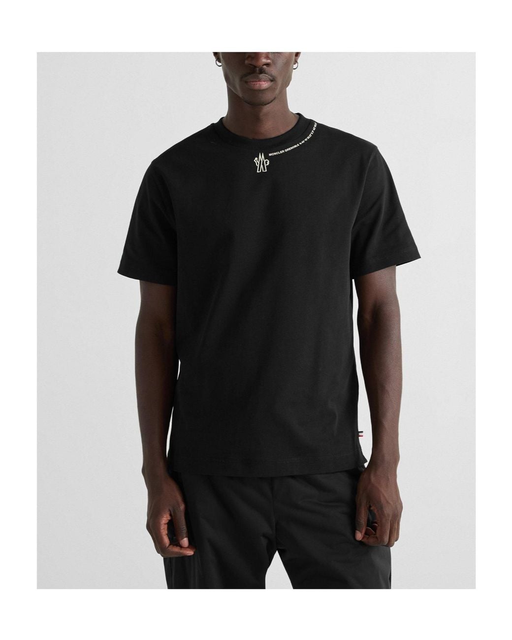 Moncler Black Simple T-Shirt for men