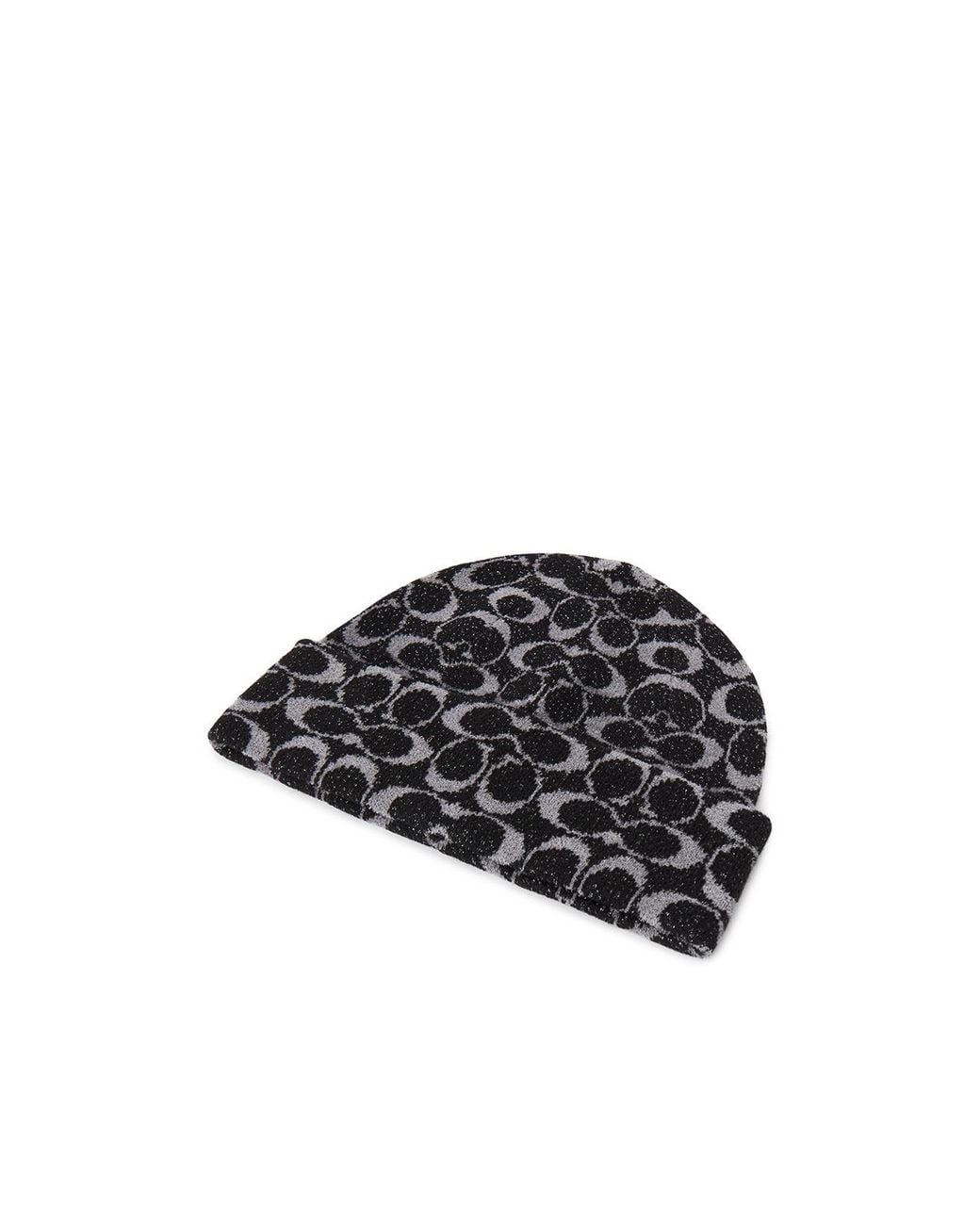 COACH Black Gloves And Hat Two-Piece Set