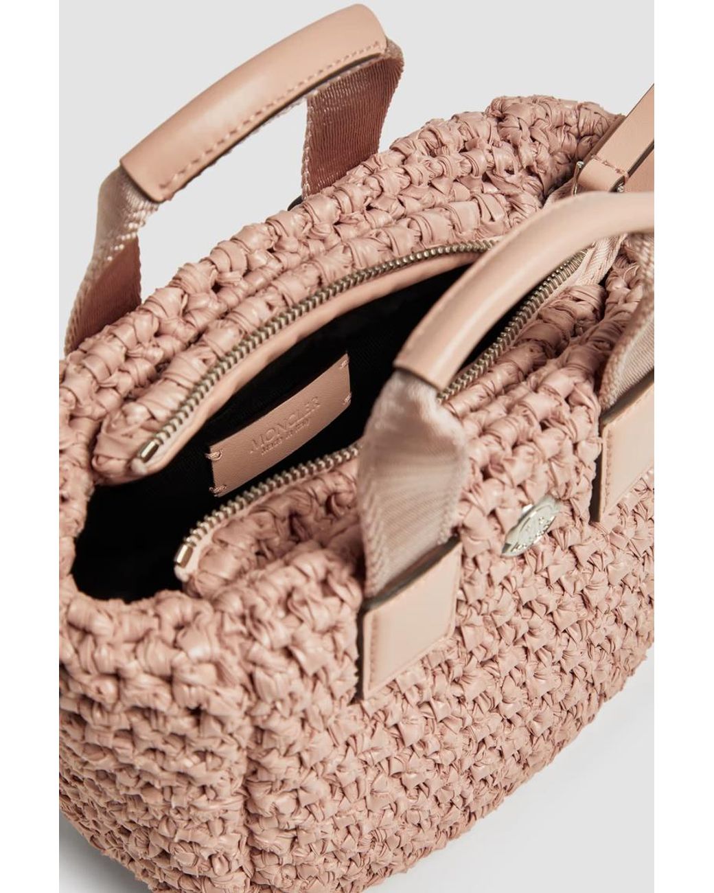 Moncler Pink Caradoc Woven Micro Tote Bag