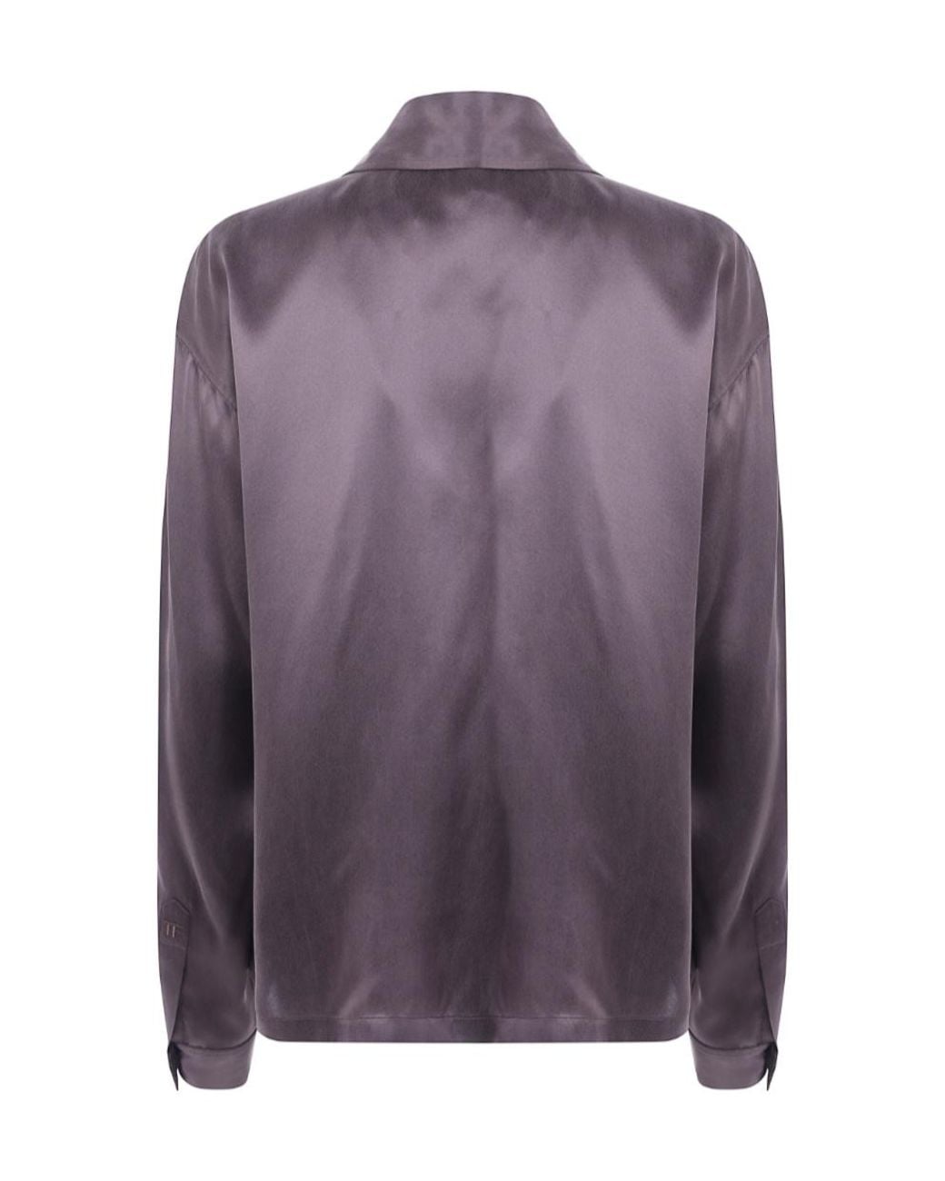 Tom Ford Purple Long Sleeve Deep V-Neck Top