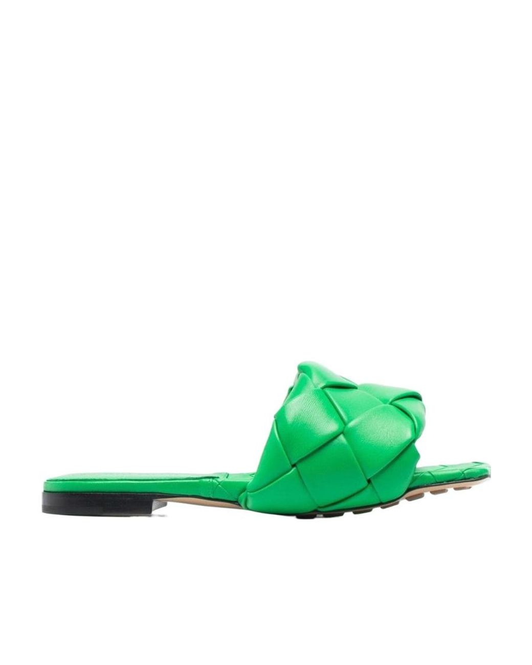 Bottega Veneta Green The Lido Flat Sandals