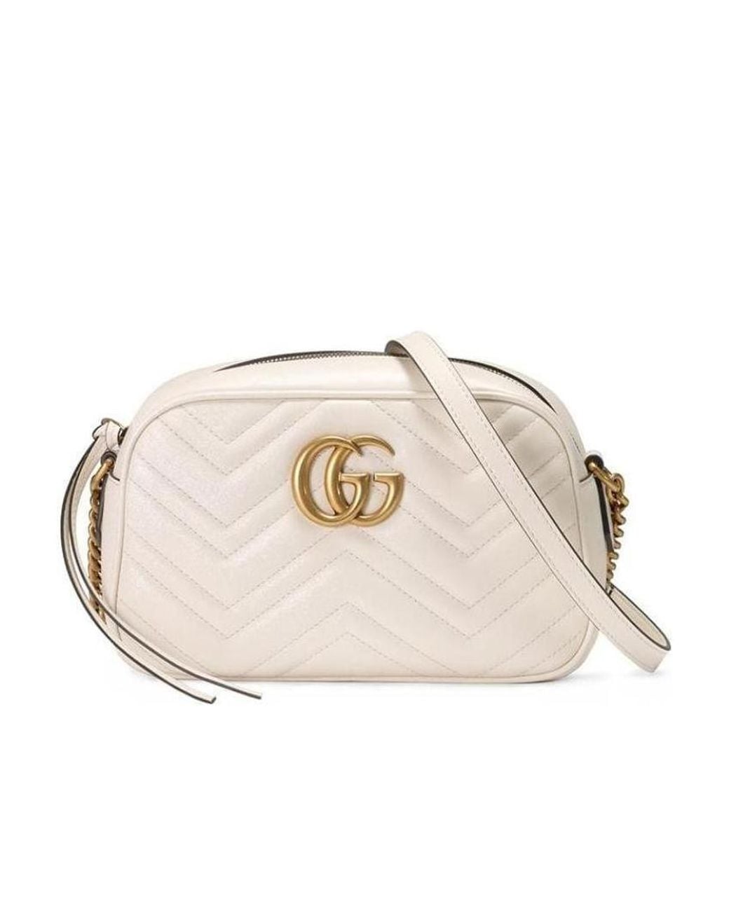 Gucci Natural Gg Marmont Small Matelassé Crossbody Bag