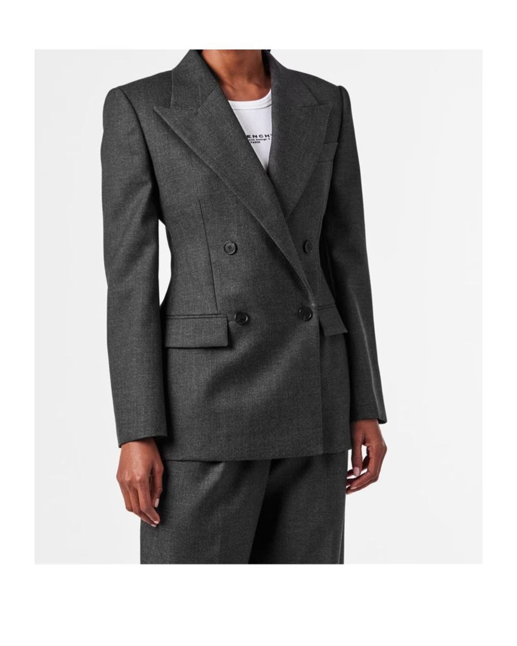 Givenchy Black Double Breasted Wool Long Sleeve Blazer