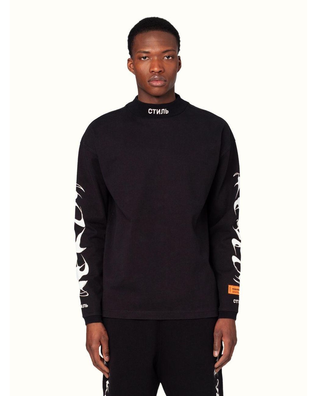 Heron Preston Black Long-Sleeved Sweater for men
