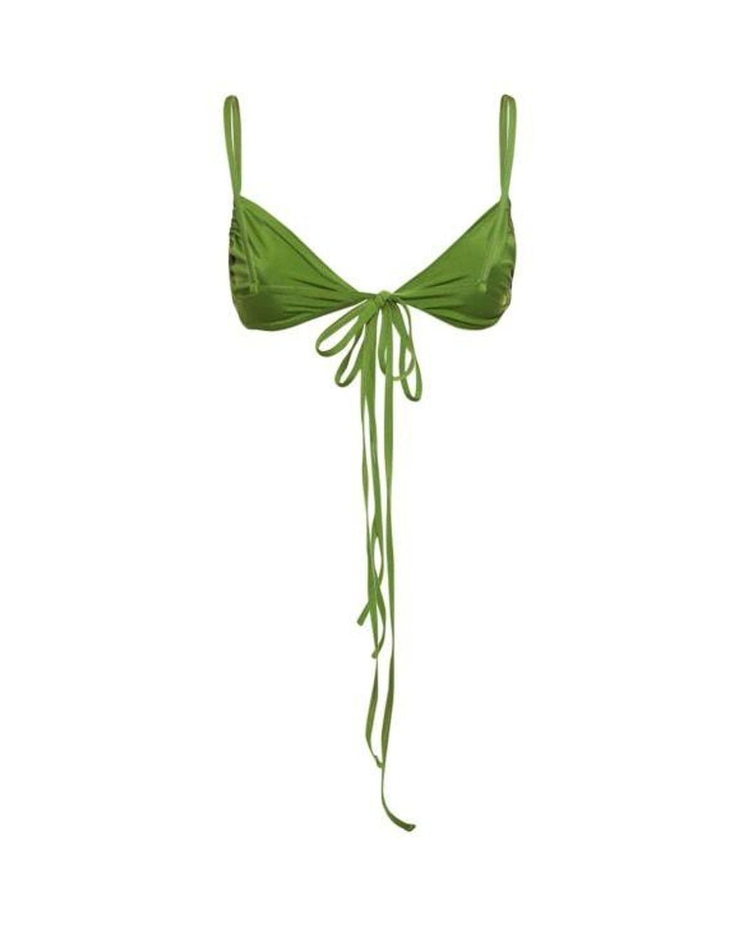 Christopher Esber Green Tie Front Back Bikini Top