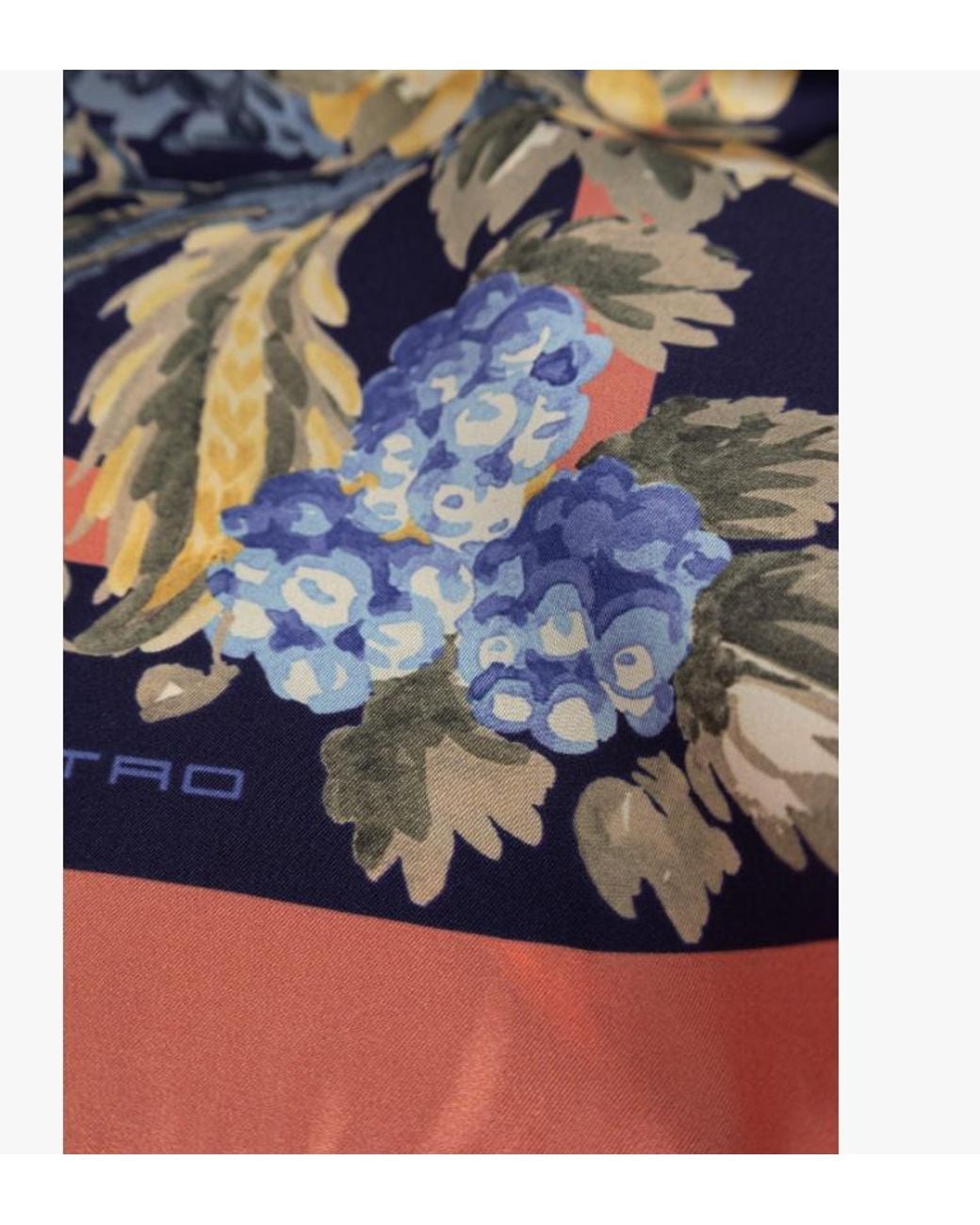 Etro Blue Floral Print Square Scarf