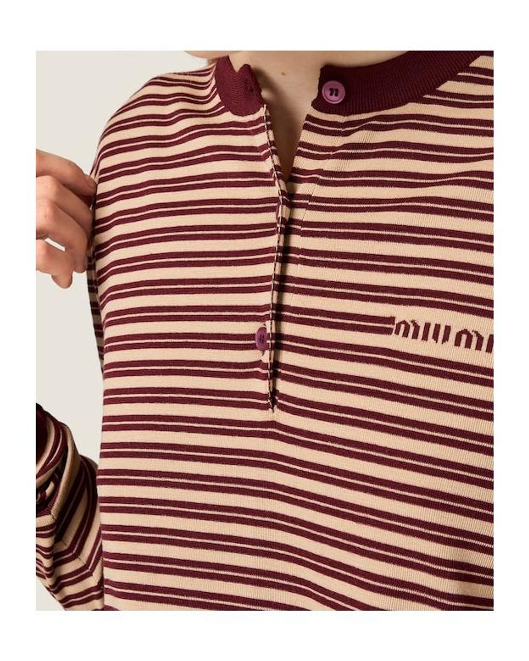 Miu Miu Brown Striped Wool Sweater