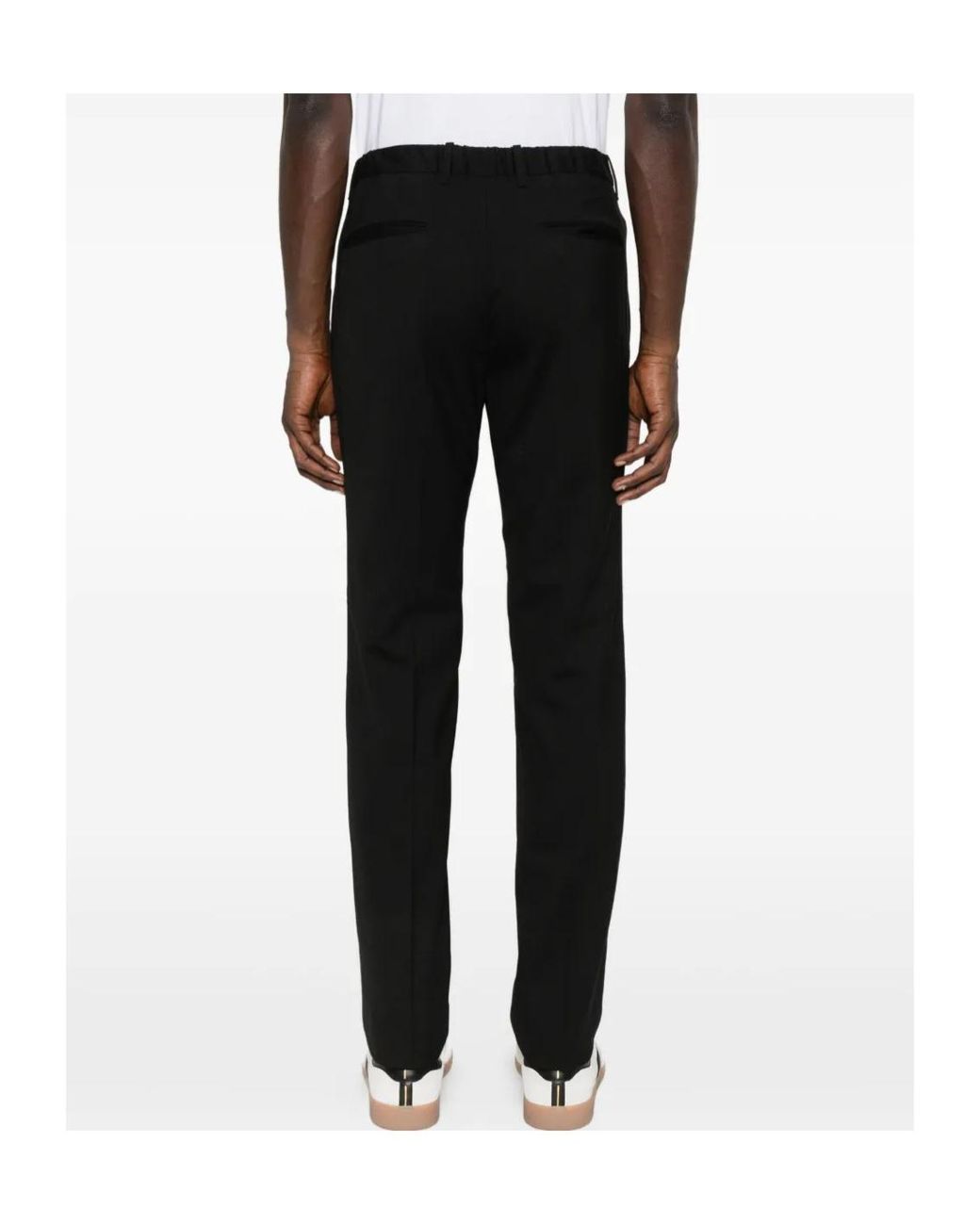 Incotex Black Elastic-Waistband Trousers for men