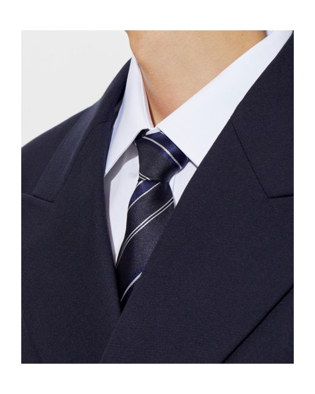 Tom Ford Blue Diagonal Striped Silk Tie for men