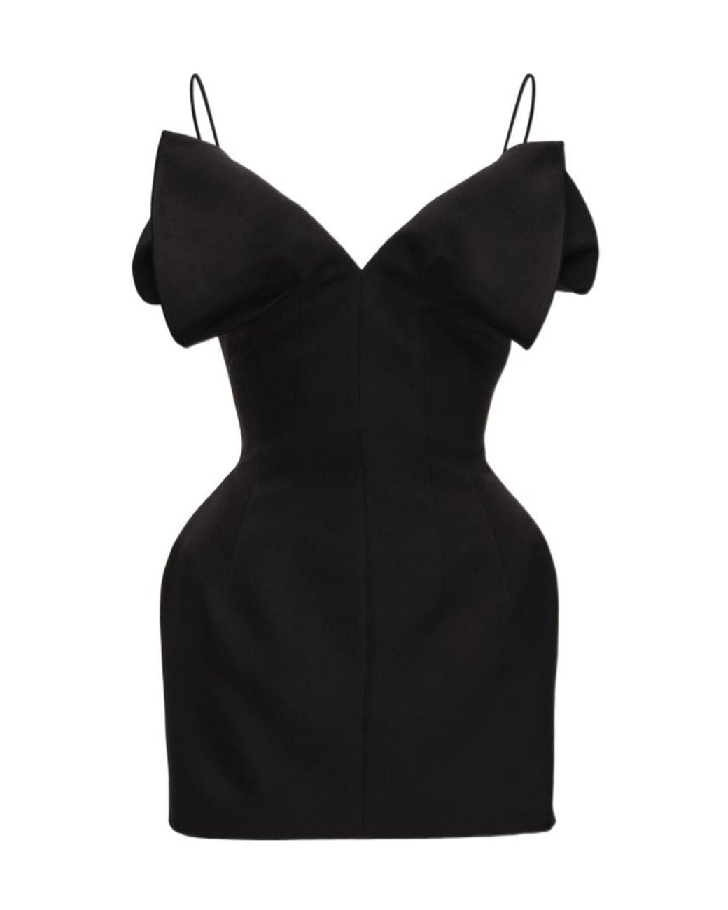 Magda Butrym Black Sculpted Ruffle Mini Dress