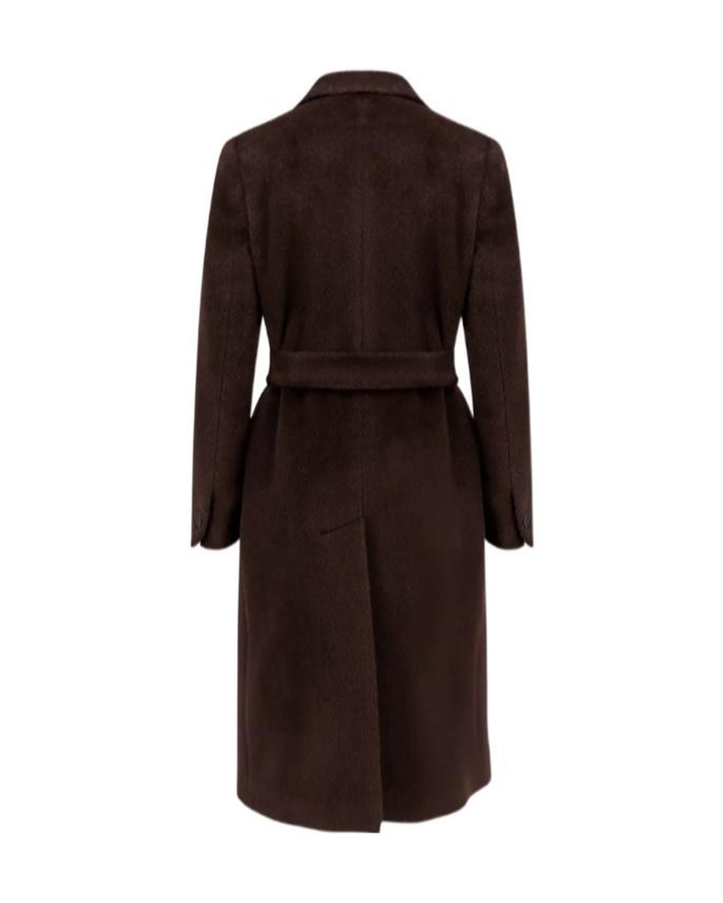 Tagliatore Black Double-Breasted Belted Coat