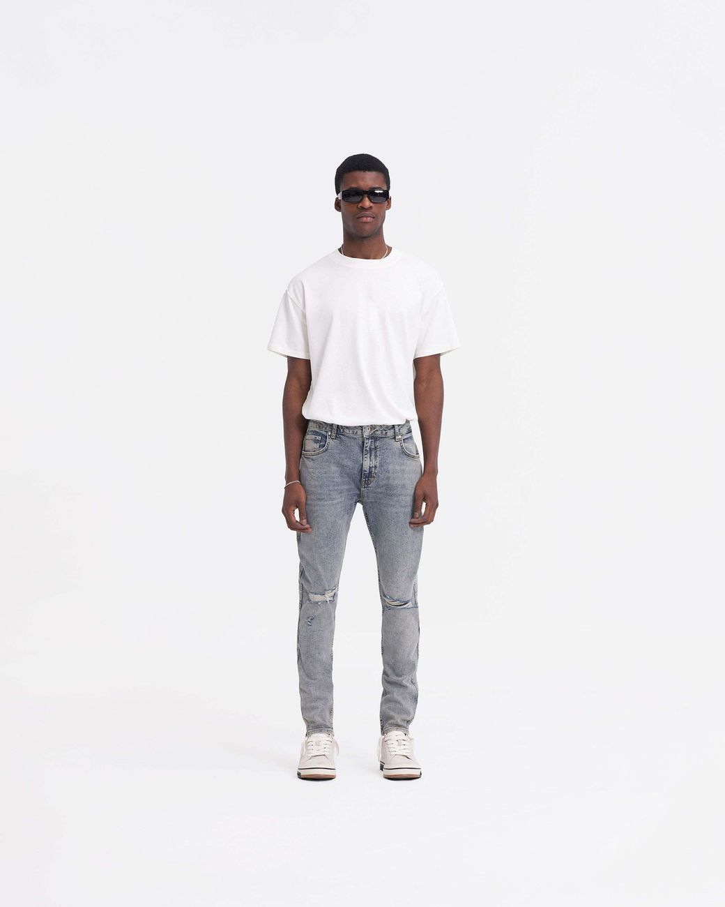 Represent Blue Distressed Jeans for men