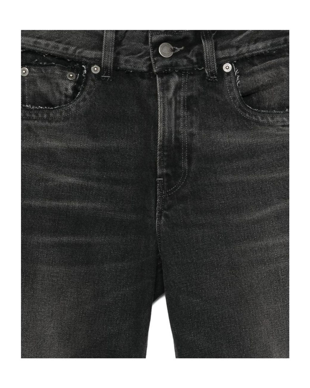 Haikure Black Logo-Patch Distressed Jeans