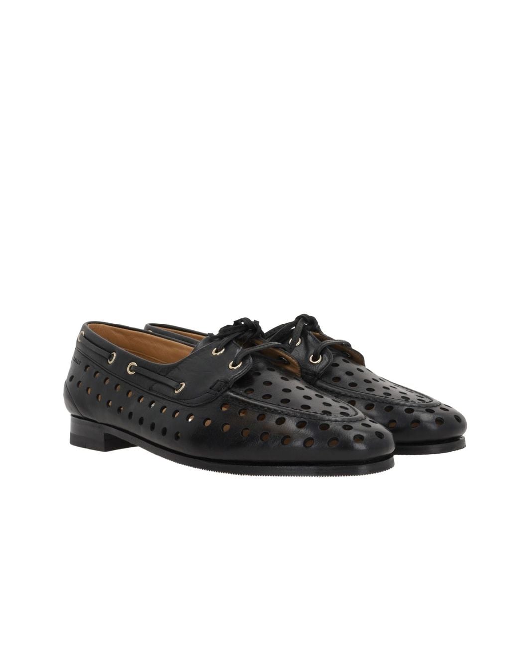 Bally Black Plume Lace-Up Loafers