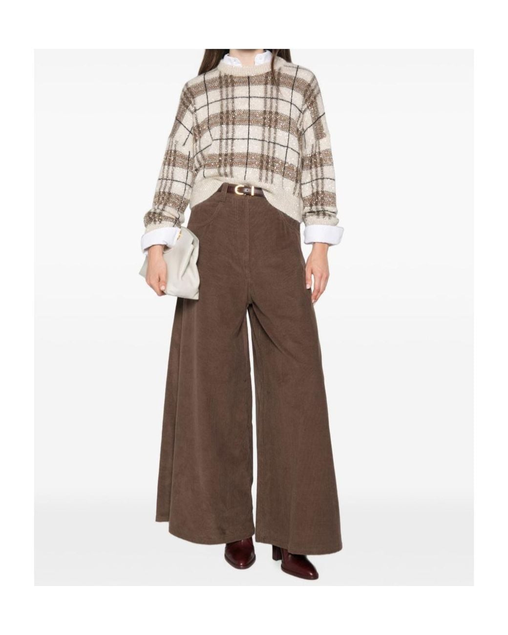 Brunello Cucinelli Brown Casual Trousers With Belt Loops