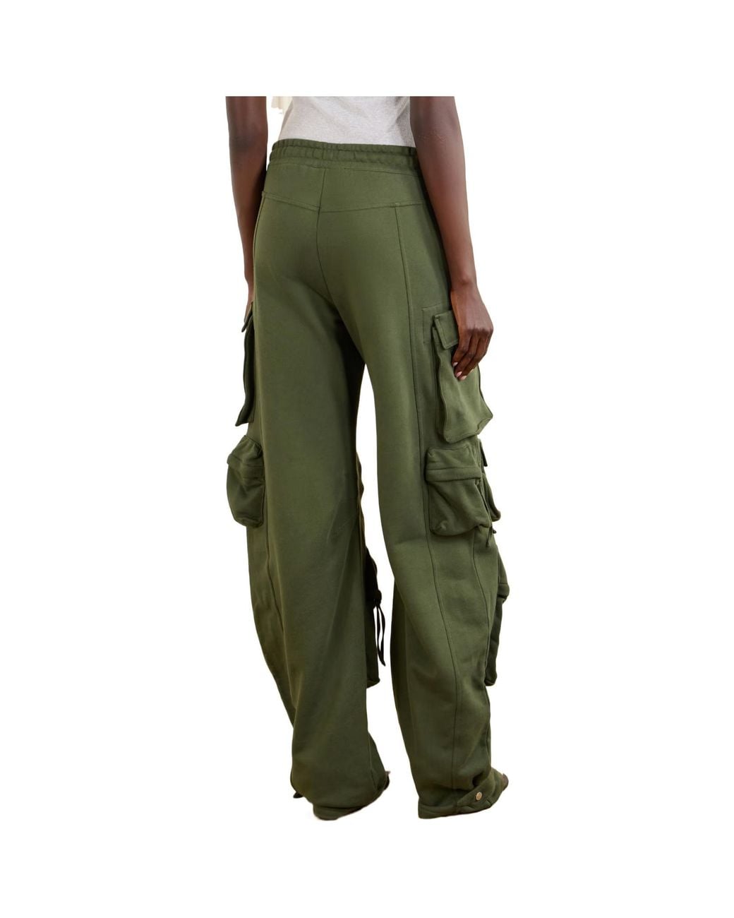 The Attico Green Cotton Tapered Cargo Pants