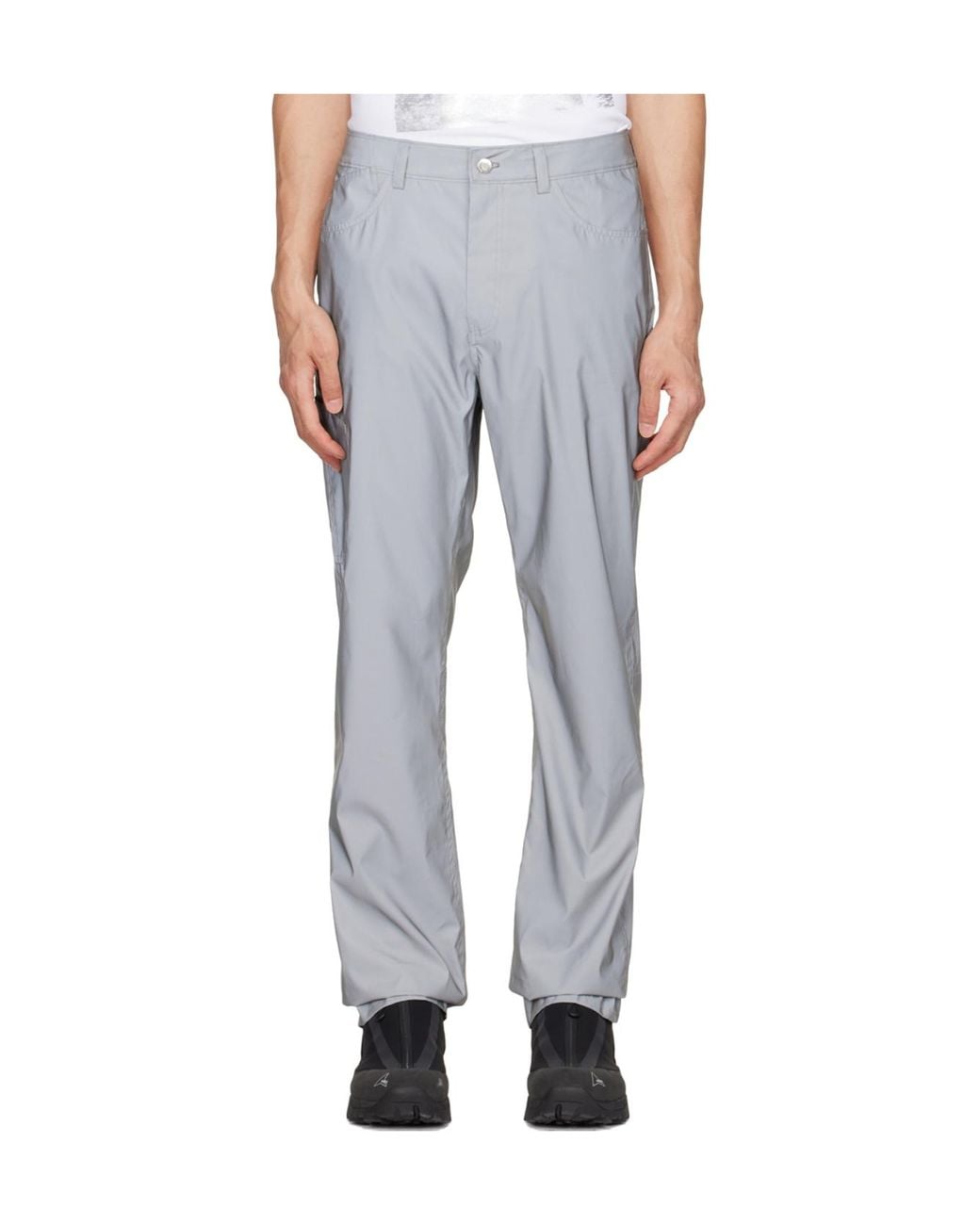 Helmut Lang Gray Belt Loops Slacks for men