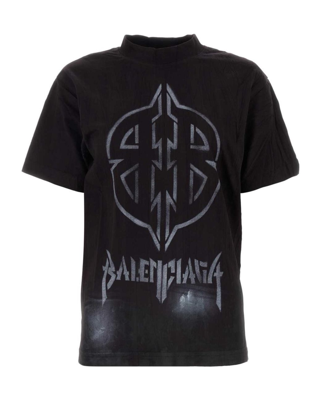 Balenciaga Black Bb Logo Printed Crewneck T-Shirt