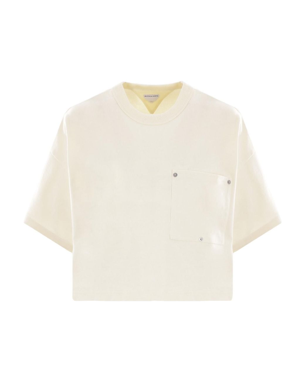 Bottega Veneta White Cropped Crewneck T-Shirt