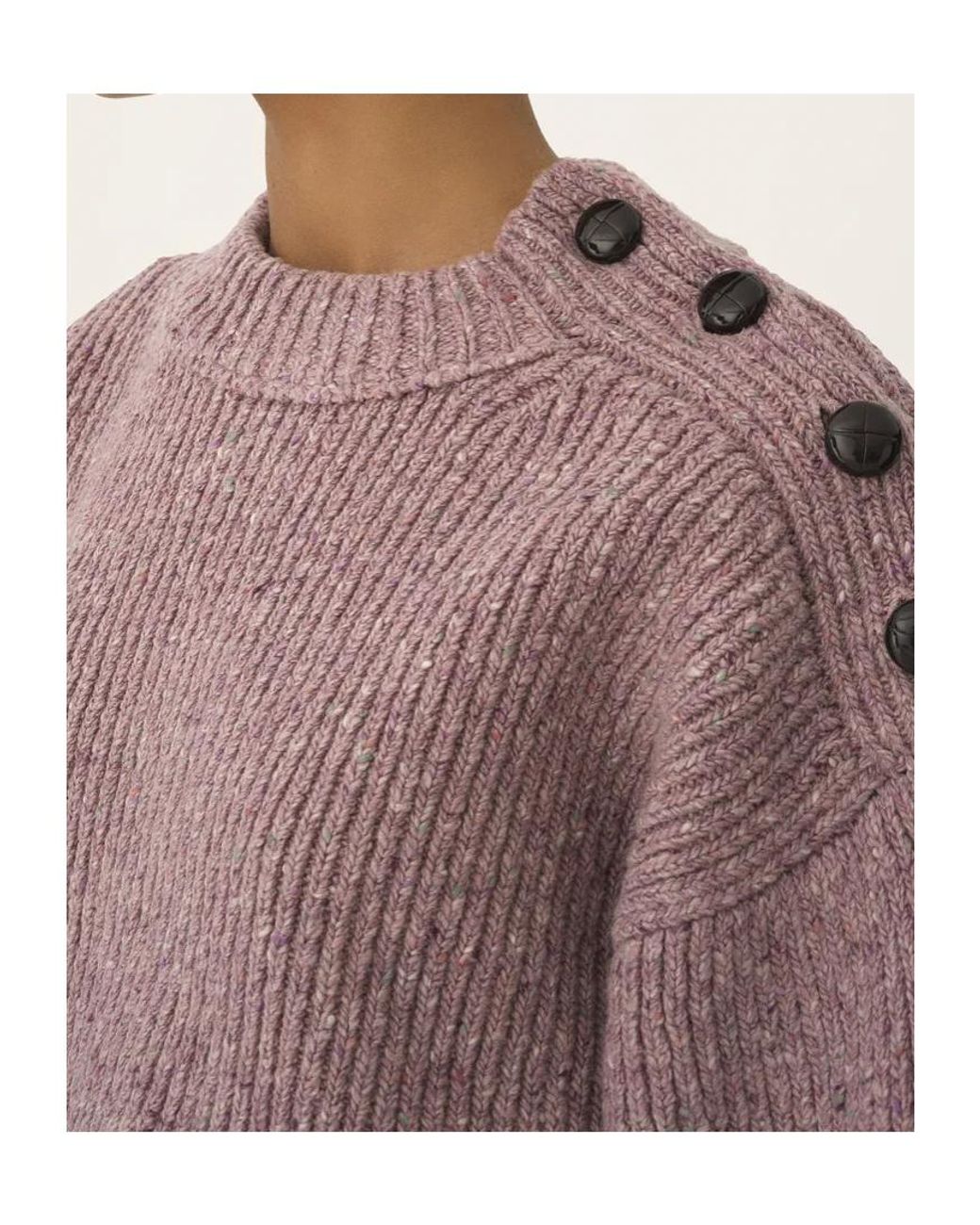 Chloé Purple Chloé Mock-Neck Cropped Knit Jumper