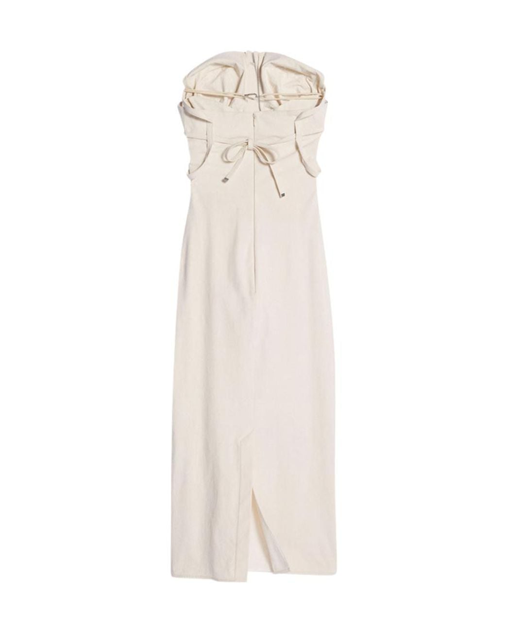 Jacquemus White Strapless Cut-Out Detailed Dress