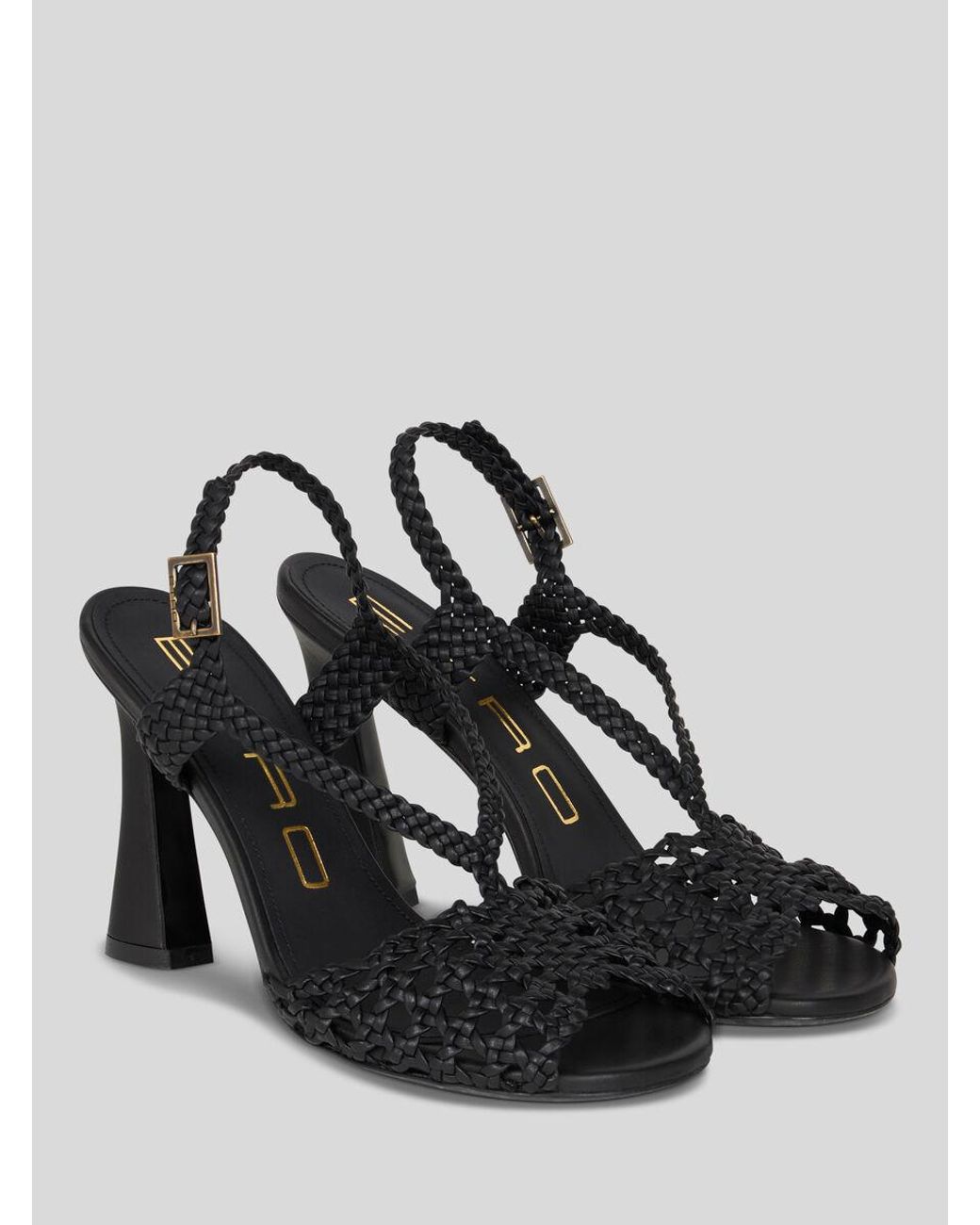 Etro Black Woven High-Heeled Sandals