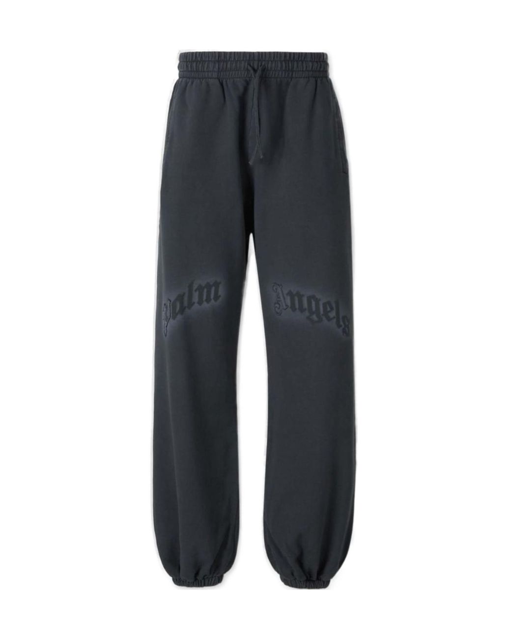 Palm Angels Blue Logo-Print Elastic-Waist Sweatpants for men