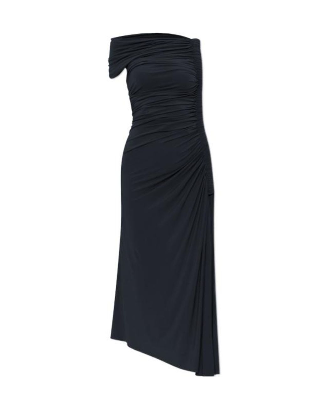 Alaïa Blue Alaïa Draped Asymmetrical Cut Dress