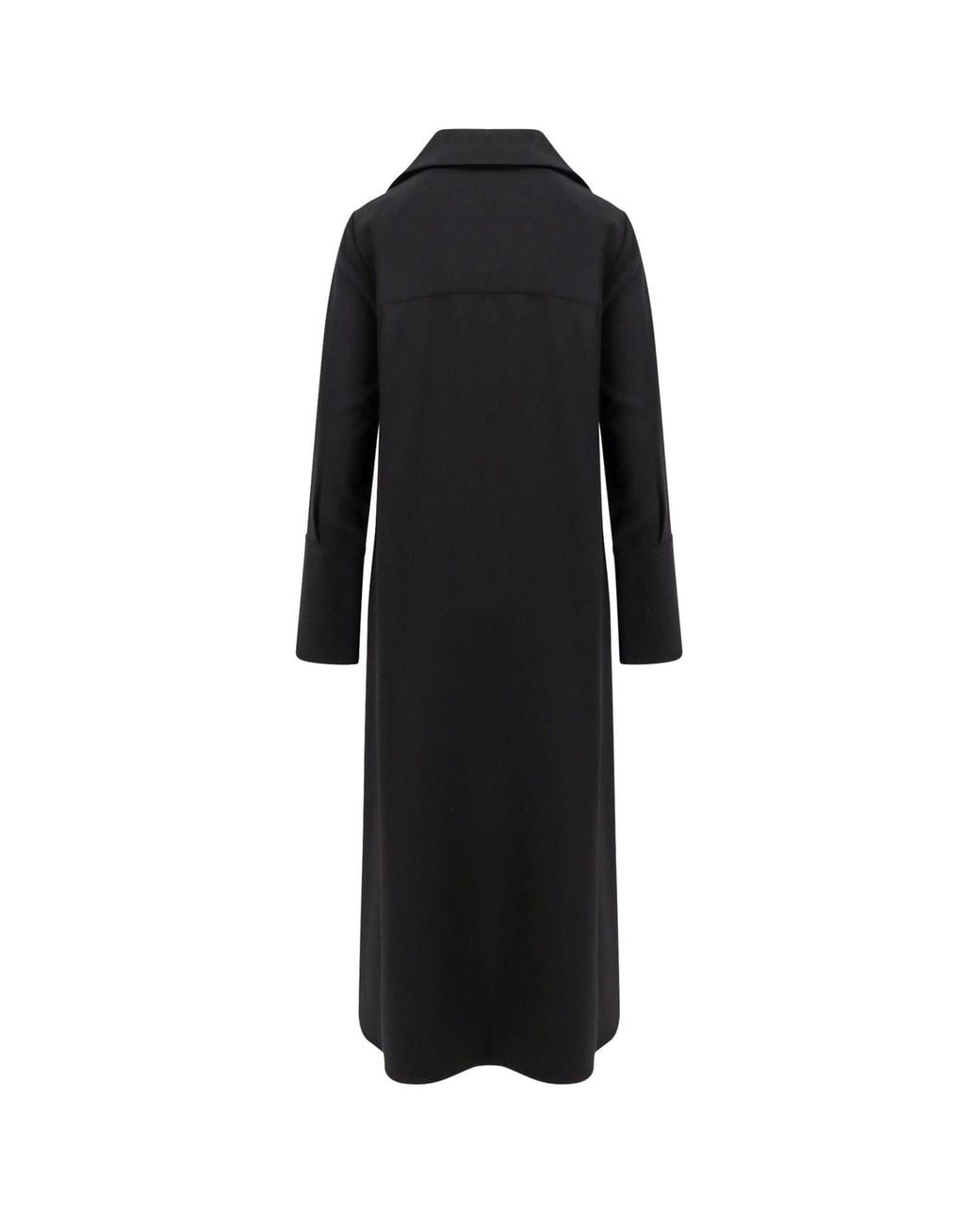 Max Mara Black Ossola Collared Long-Sleeved Dress