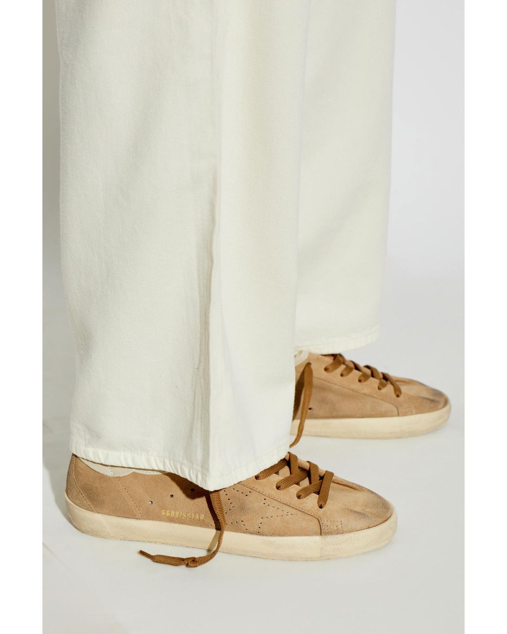 Golden Goose Deluxe Brand Brown Super Star Sneakers Lace-Up Sneakers